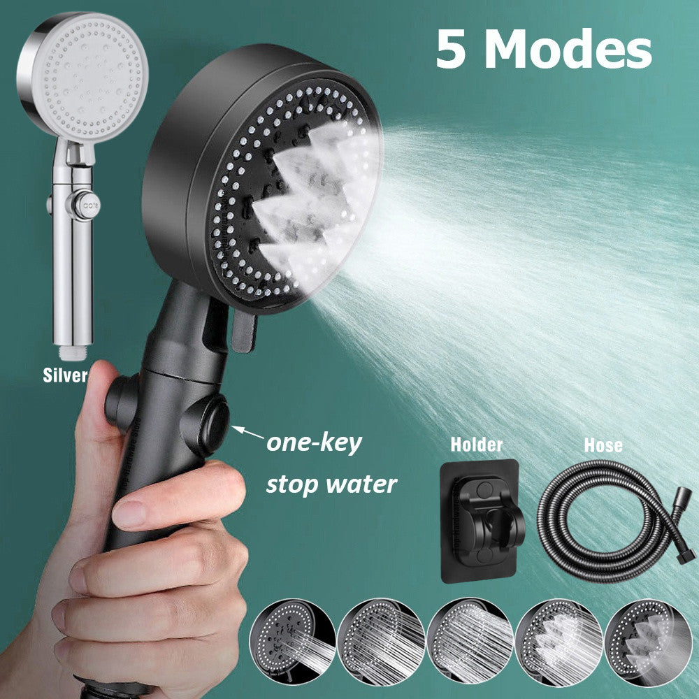 Pommeau de douche noir à Haute Pression