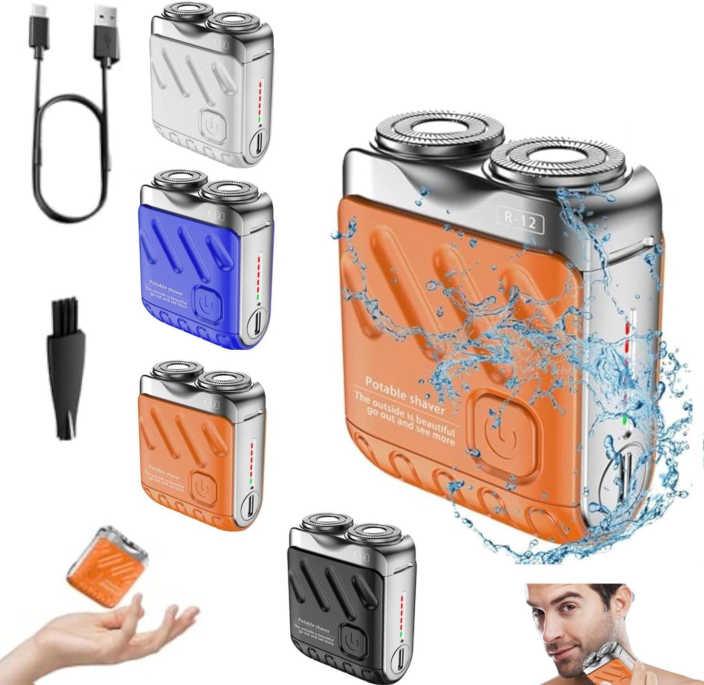 Mini Rasoir Électrique Portable à Double Anneau