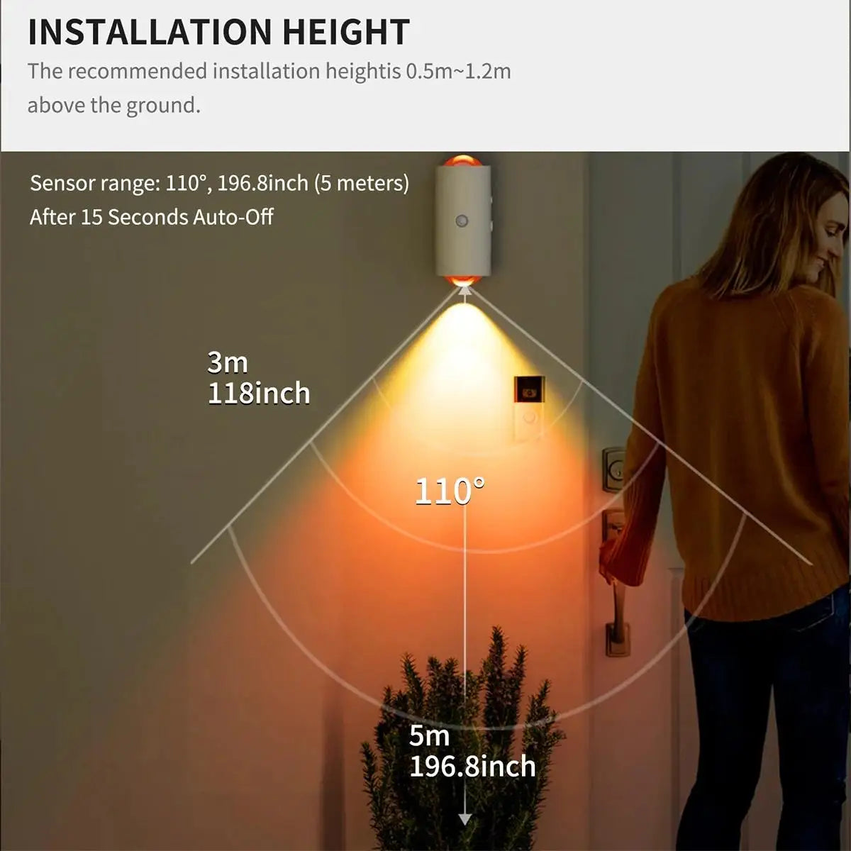 Veilleuse Led intelligente avec capteur de mouvement rechargeable//