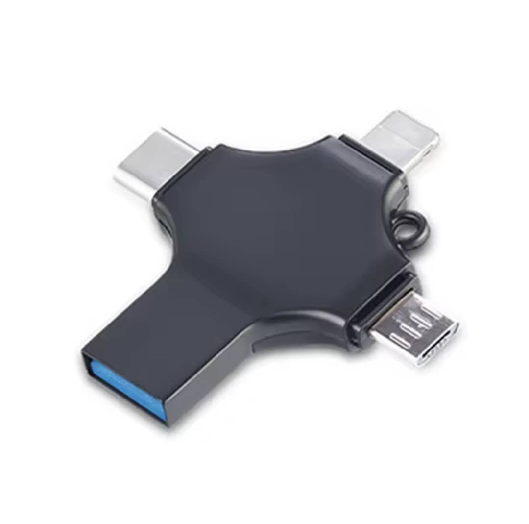 Clé USB 4-en-1 128 Go – Ultra-Rapide, Universelle & Résistante