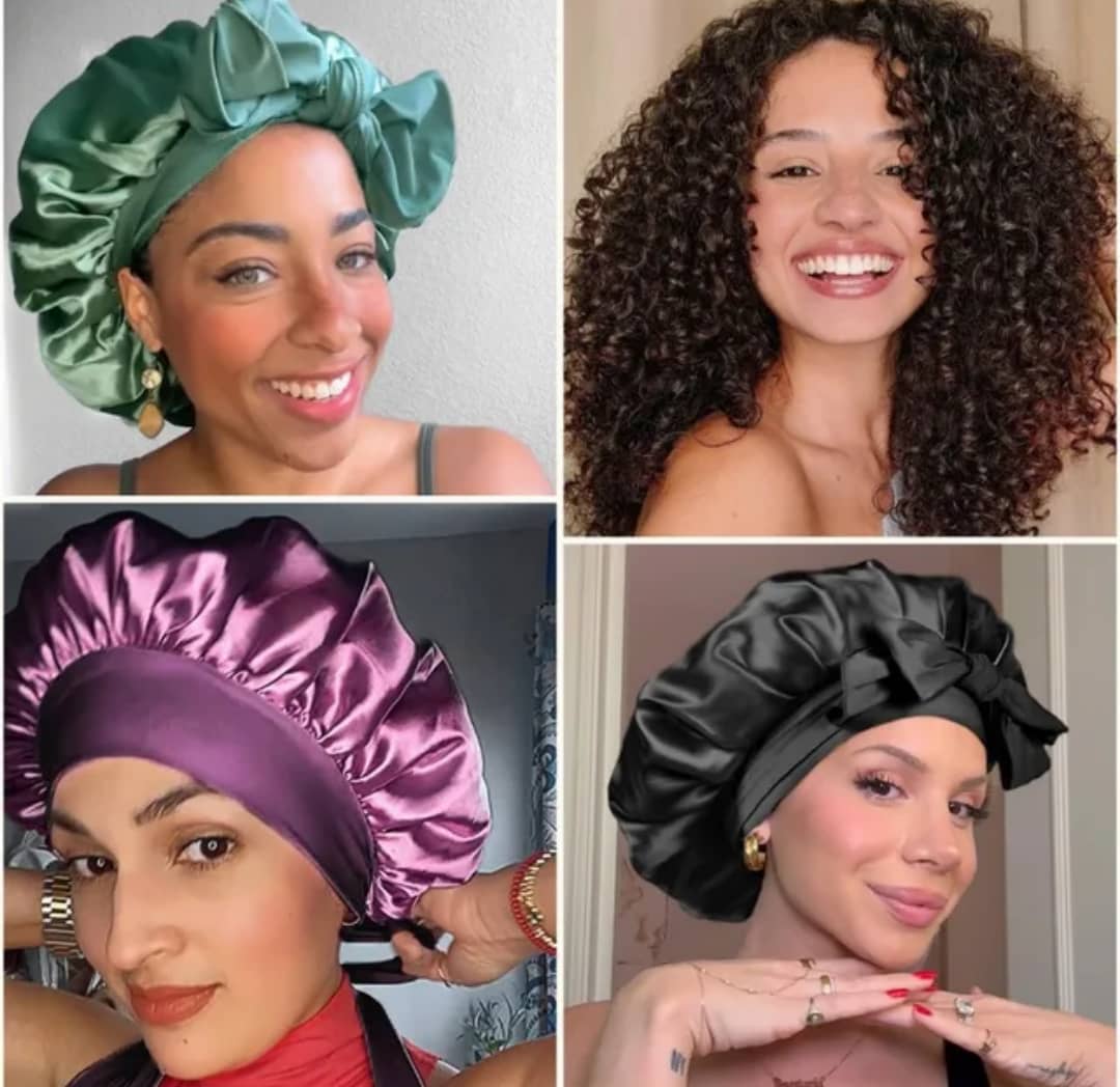 Bonnet en satin double face, protège les cheveux, pour dormir