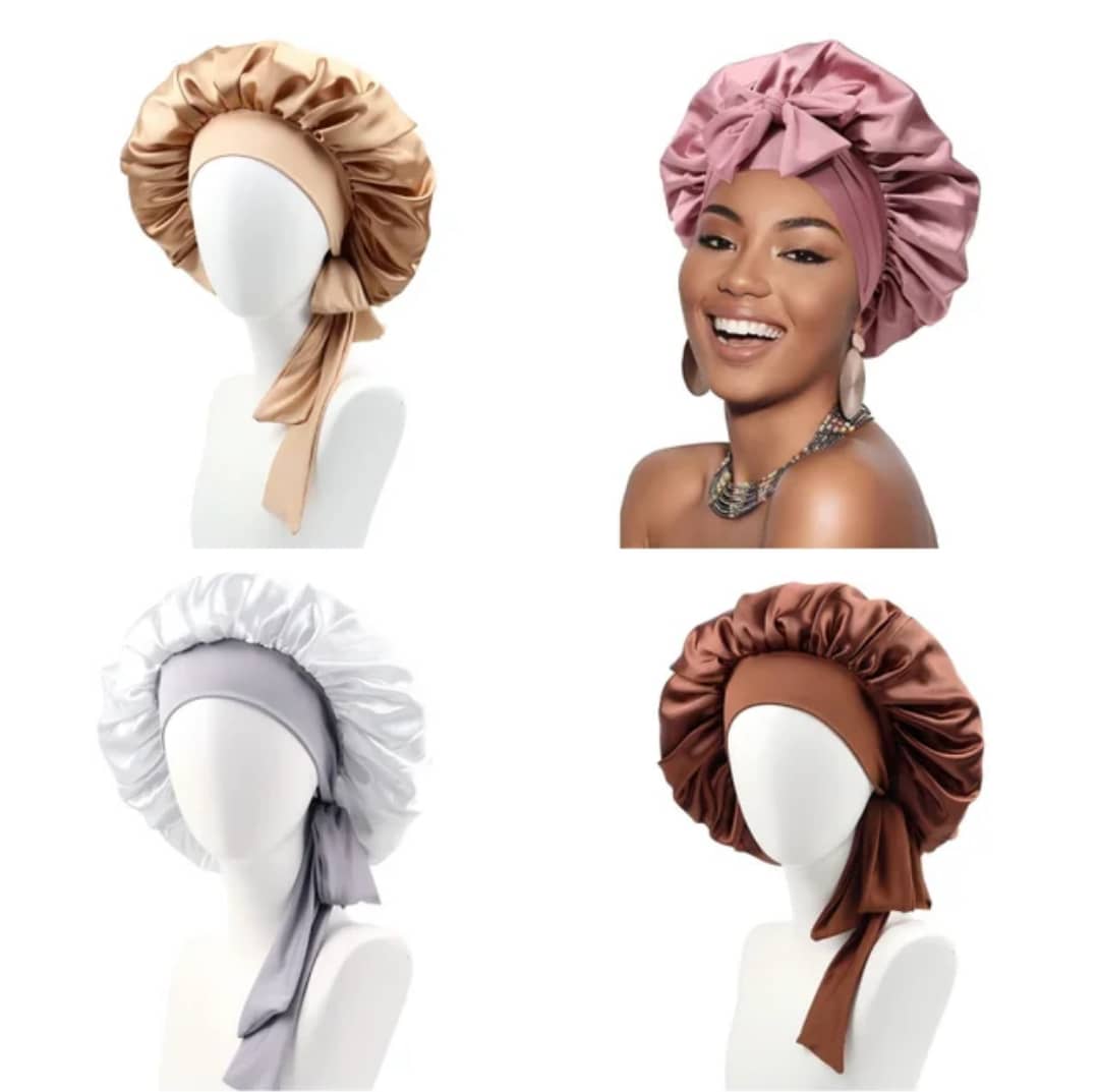 Bonnet en satin double face/ protège les cheveux/ pour dormir