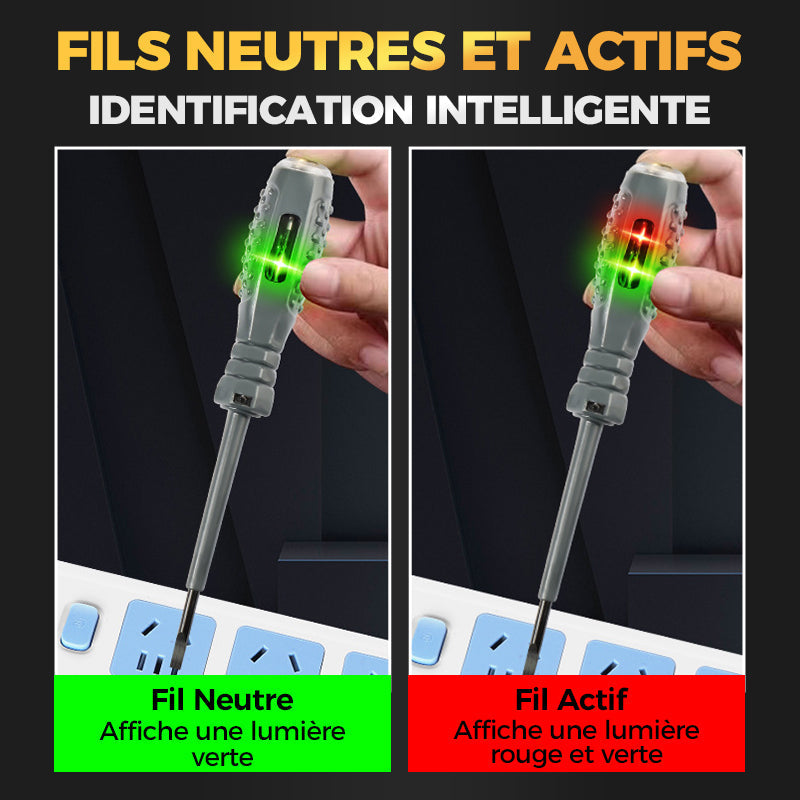 Tournevis Magnétique 2-en-1 - Détection de Tension Integrée avec 20 Embouts pour Réparations Précises
