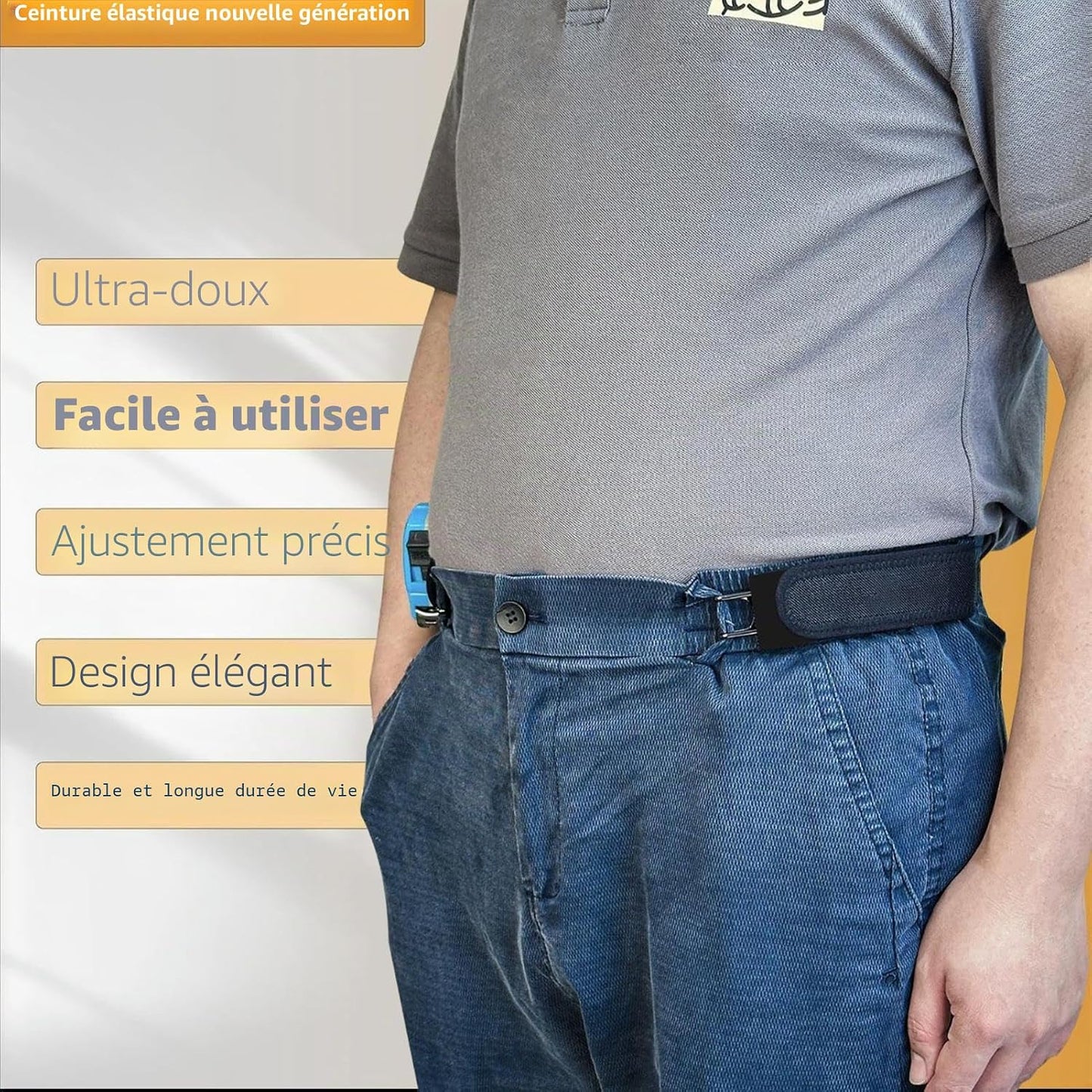 Paire de ceinture invisible ajustable pour homme et Femme