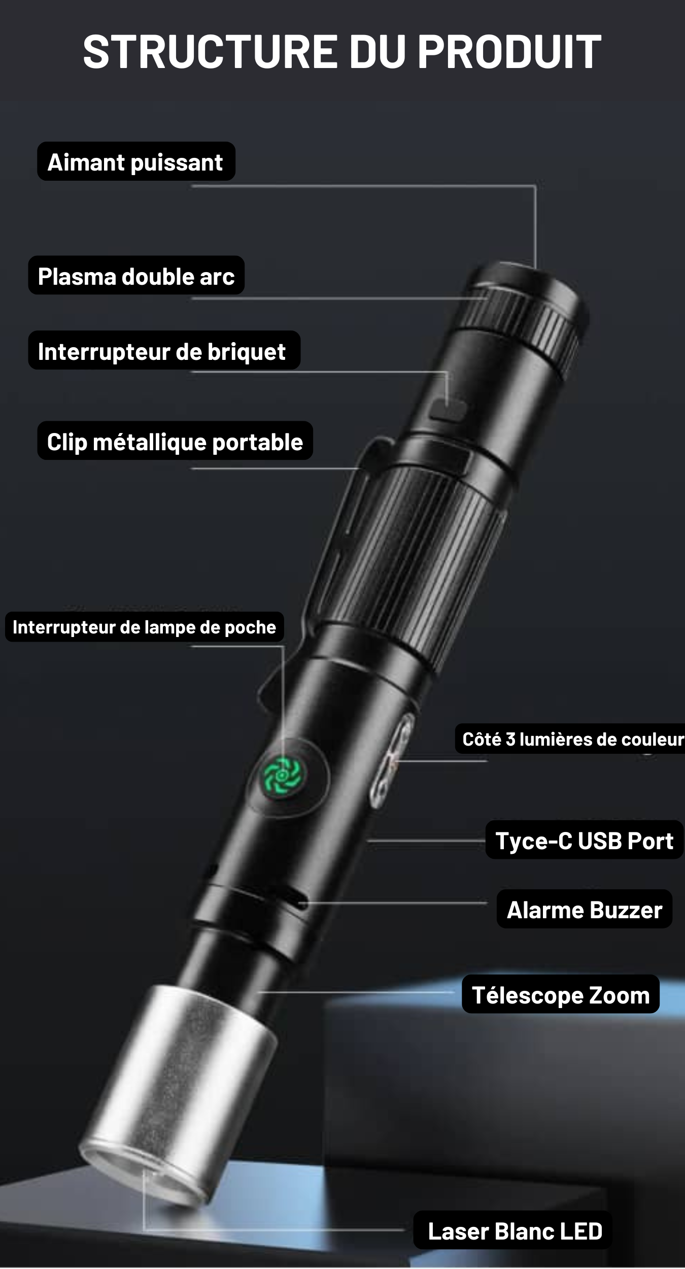 Lampe torche de poche d'Autodéfense