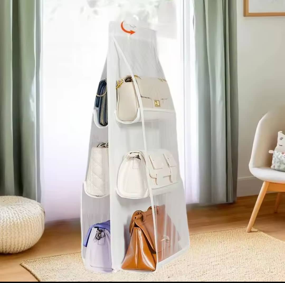 Organisateur de Sac Suspendu💖08 Poches Transparentes Anti-Poussière, Gain de Place & Design Double Face