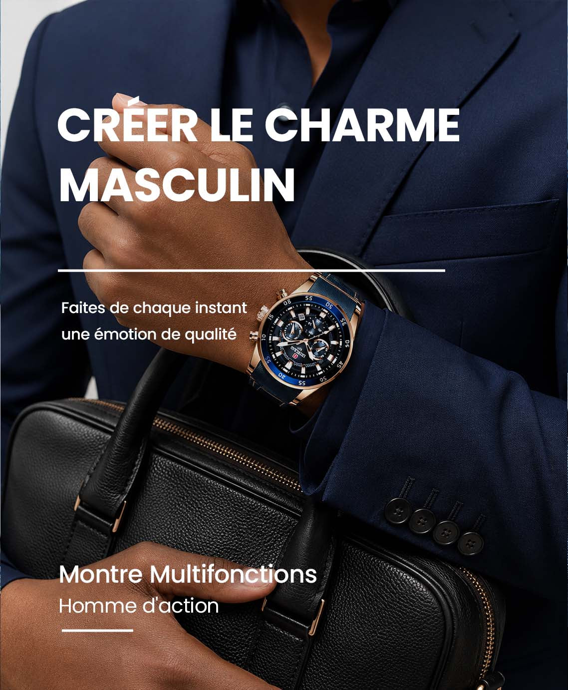 Montre de Luxe Multifoncion REWARD Authentique pour Homme