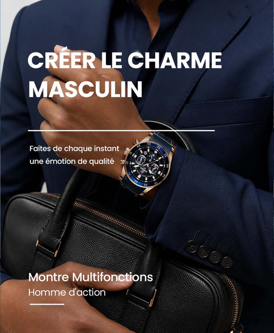 Montre de Luxe Multifoncion REWARD Authentique pour Homme