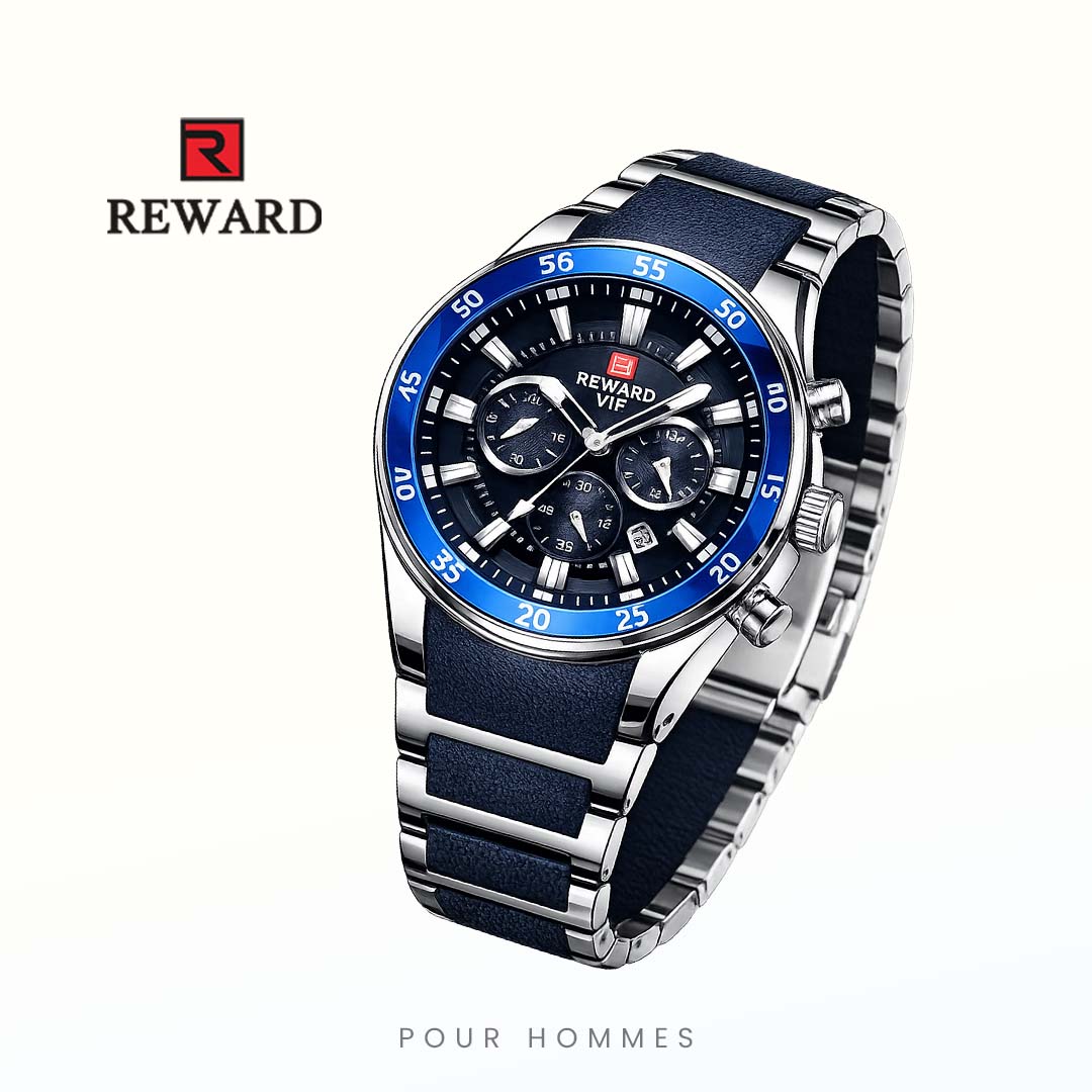 Montre de Luxe Multifoncion REWARD Authentique pour Homme