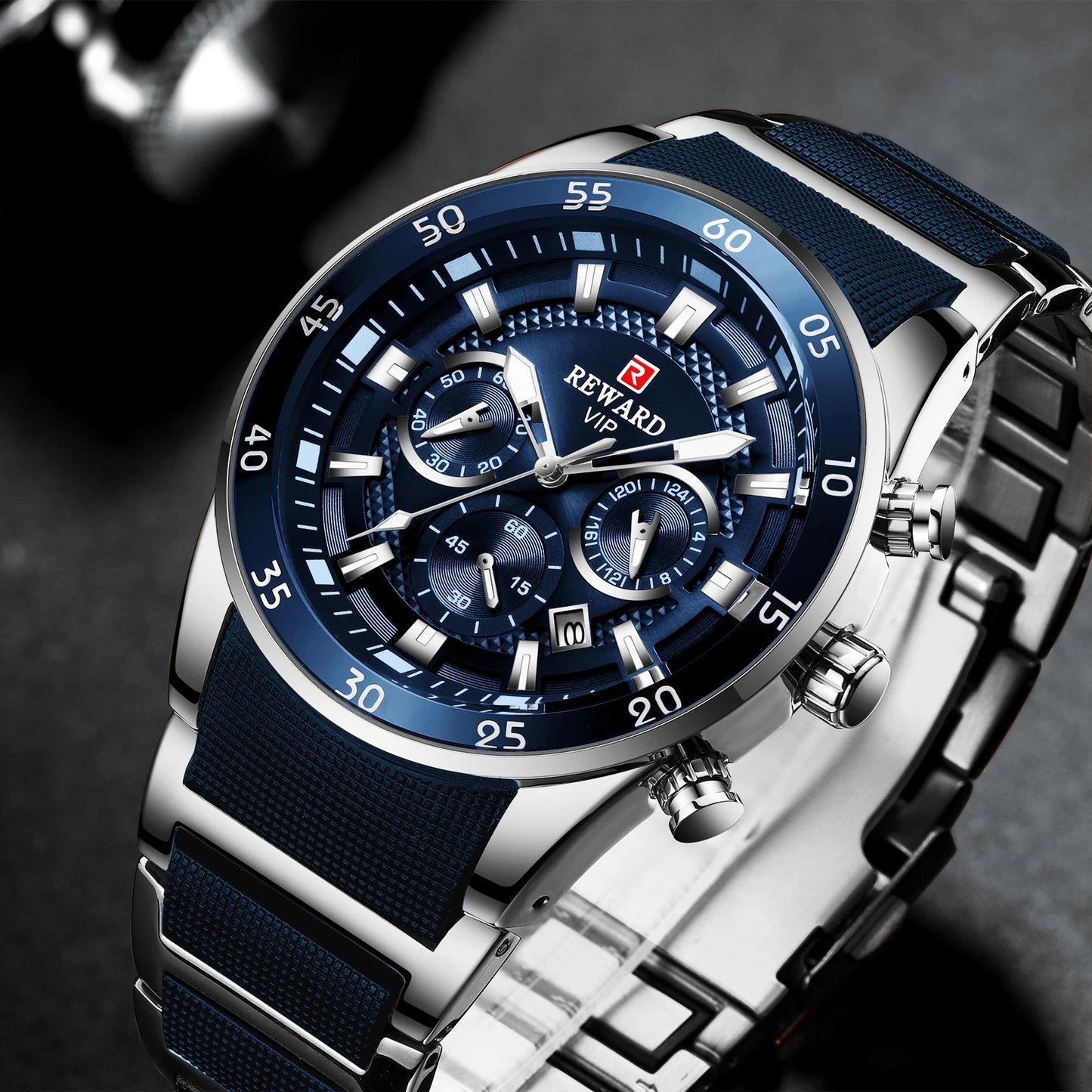 Montre de Luxe Multifoncion REWARD Authentique pour Homme