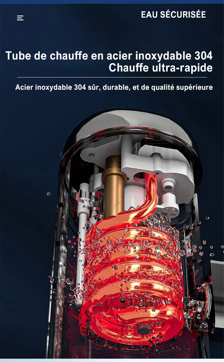 Robinet d'eau chaude sans réservoir avec affichage numérique, chauffe-eau instantané pour cuisine
