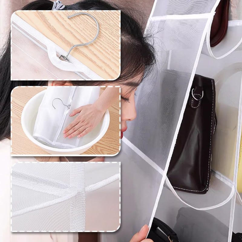 Organisateur de Sac Suspendu💖08 Poches Transparentes Anti-Poussière, Gain de Place & Design Double Face