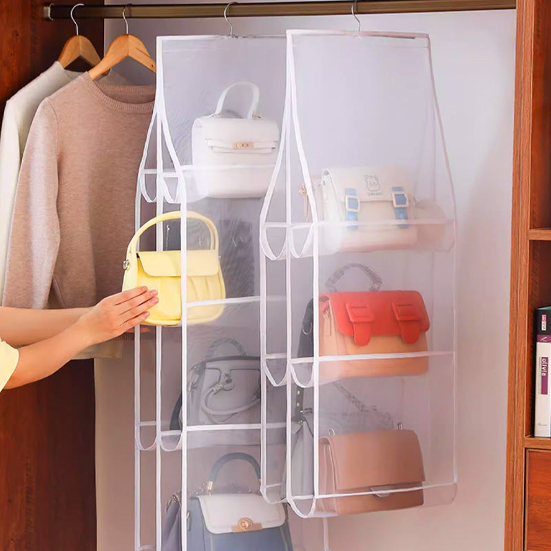 Organisateur de Sac Suspendu💖08 Poches Transparentes Anti-Poussière, Gain de Place & Design Double Face